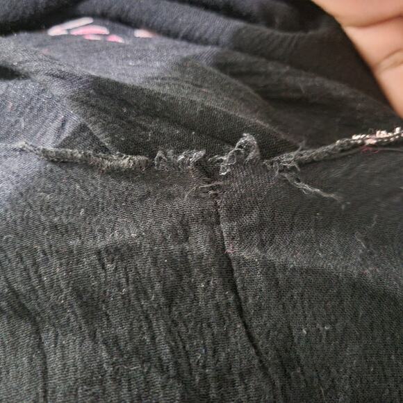 Free People Beau Midi Dress Black Floral Gauzy Smock Slip Sweetheart Sundress XS - Picture 9 of 15